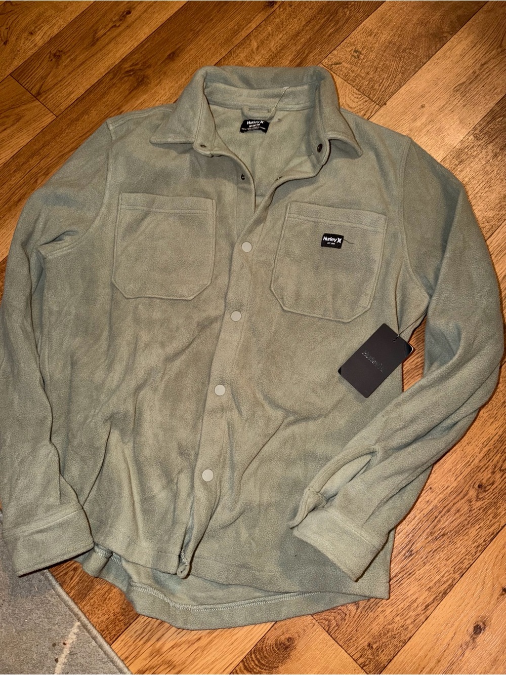 Hurley Men's Sage Green Fleece Shirt Jacket